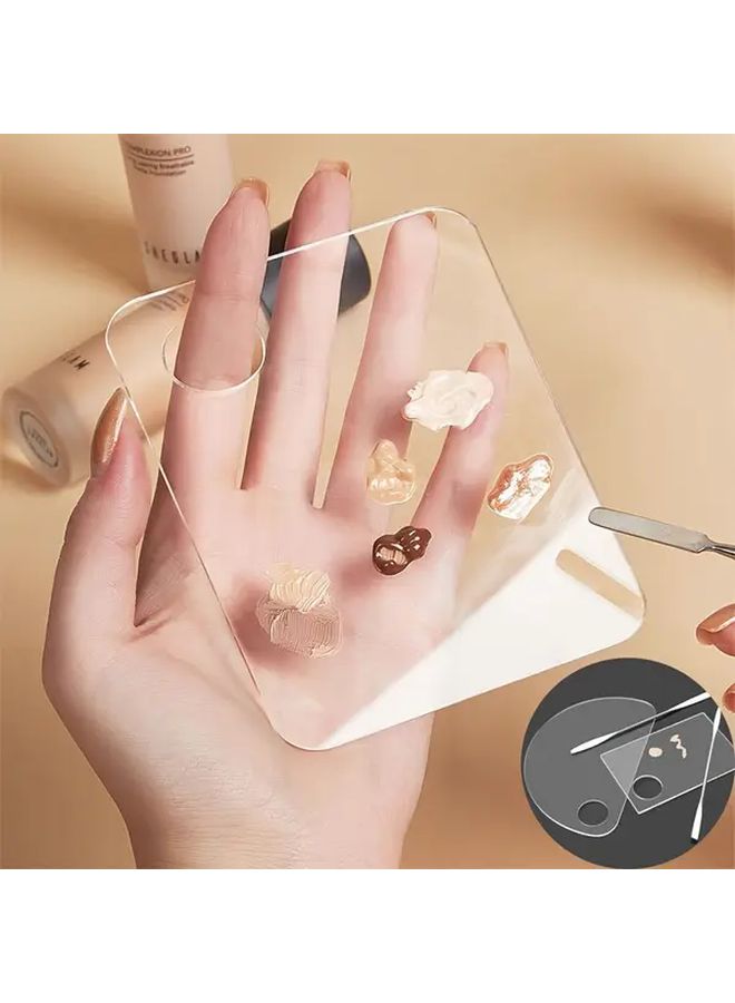 Professional Acrylic Makeup Palette Transparent White Base 1pc For Eyeshadow Eyelash Nail Art - Image 1